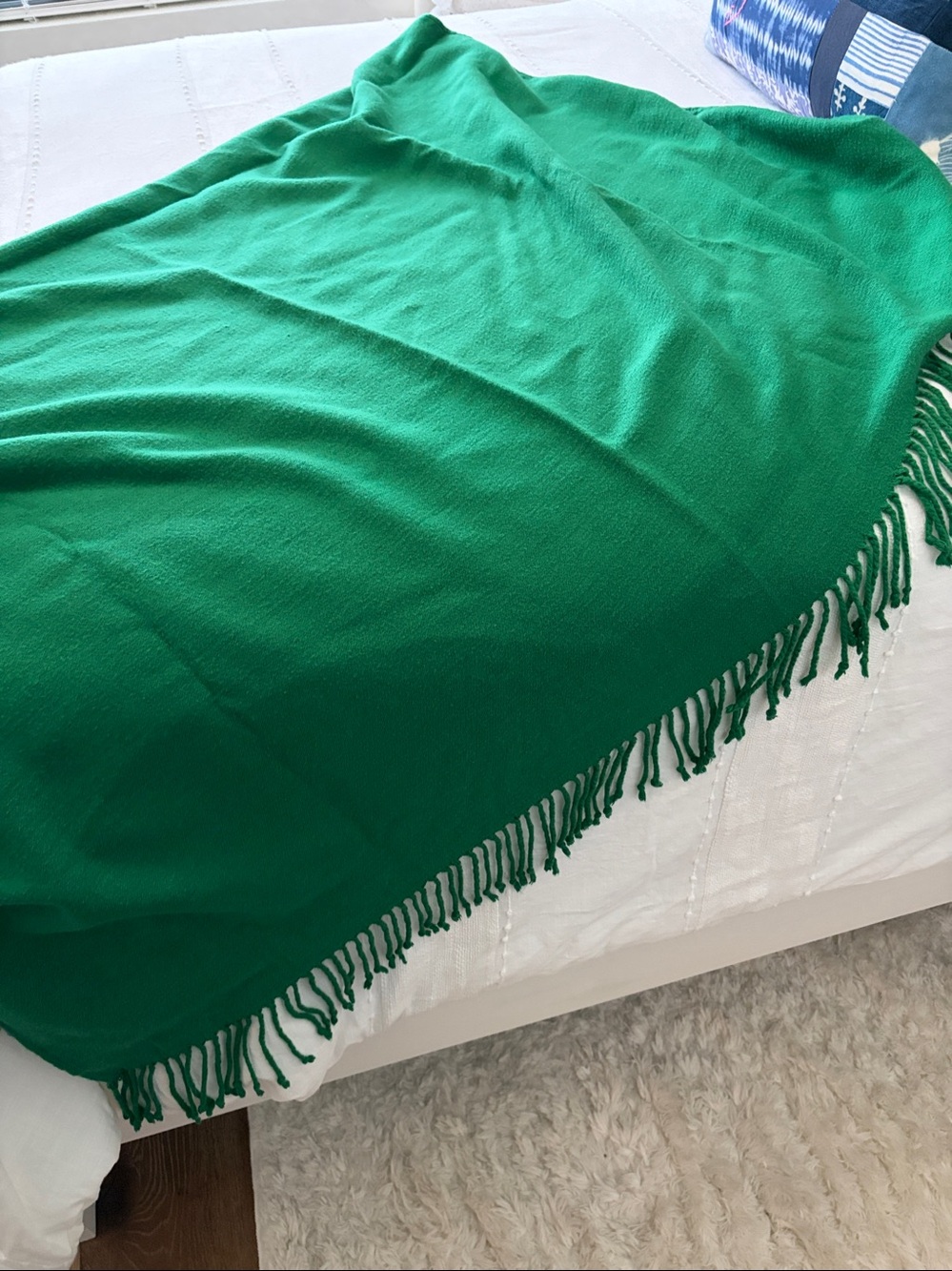Pottery Barn Green throw blanket - Picture 4 of 13
